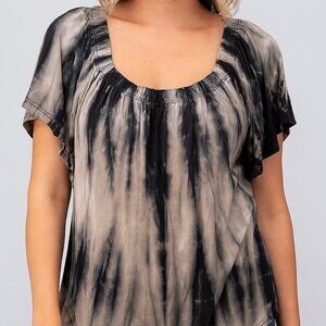 Lida Collection Tie Dye Dark Navy & Gray Top Size L/XL - NWT